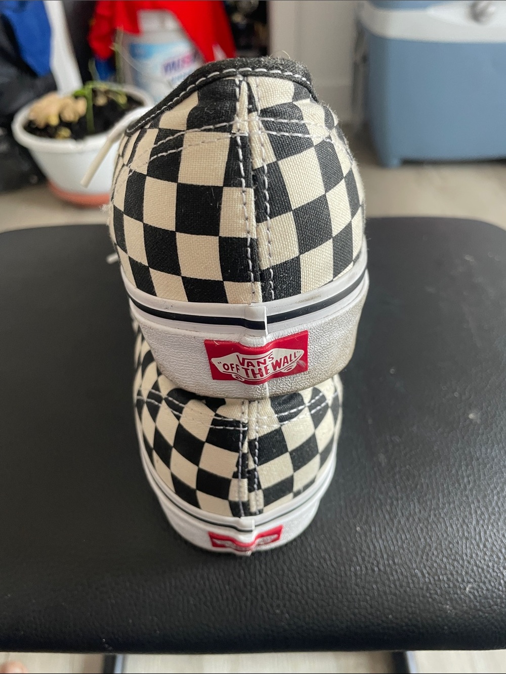 Vans Black & Cream Checkerboard Slip-On Sneakers
